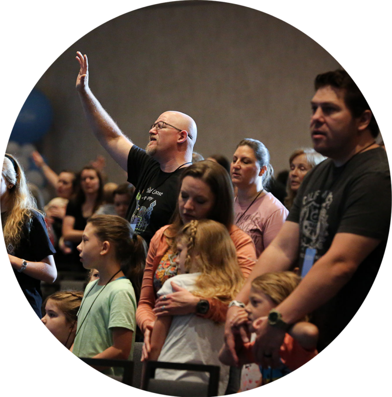 Group of Christians worshipping God